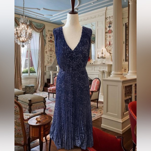 NWT ‘Jade’ for Johnny Was Blue and Silver Textured Maxi Dress 6